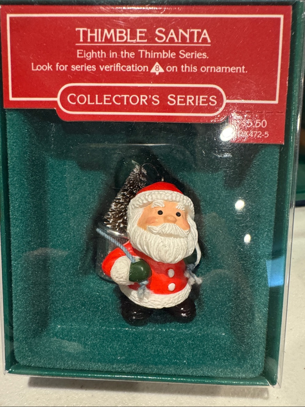 Vintage Hallmark Thimble Santa Christmas Tree Ornament